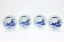Set of 4 Vintage Chinese Ceramic Plates, Island Temple #49134