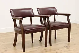 Pair of Traditional Vintage Office Vinyl Chairs, Fulmarque #50015