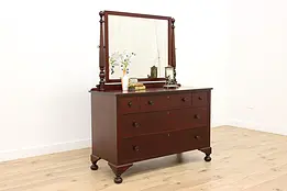 Traditional Antique Mahogany Dresser or Chest, Mirror #49694