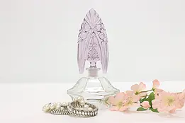 Art Deco Vintage Purple Crystal Perfume Bottle, Czech #48601
