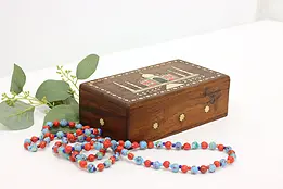 Taj Mahal Vintage Rosewood & Inlay Jewelry or Cigar Box #50067