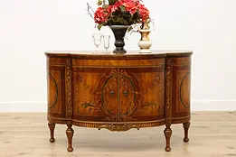 French Design Antique Painted & Carved Hall Console Imperial #50208