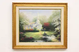 Hometown Chapel Vintage Original Lithograph, Kinkade 39.5" #49820